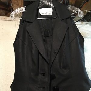 Vintage two piece vest and skirt black